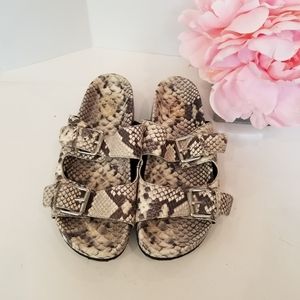 ASH Takoon grey snake print leather sandals 6.5